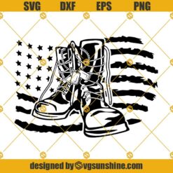 US Combat Boots SVG PNG DXF EPS Cut Files For Cricut Silhouette