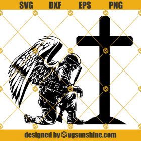 US Soldier Kneeling At Cross SVG, Fallen Soldier SVG, Kneeling At ...