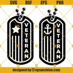 US Veteran Dog Tag SVG PNG DXF EPS Cut Files For Cricut Silhouette