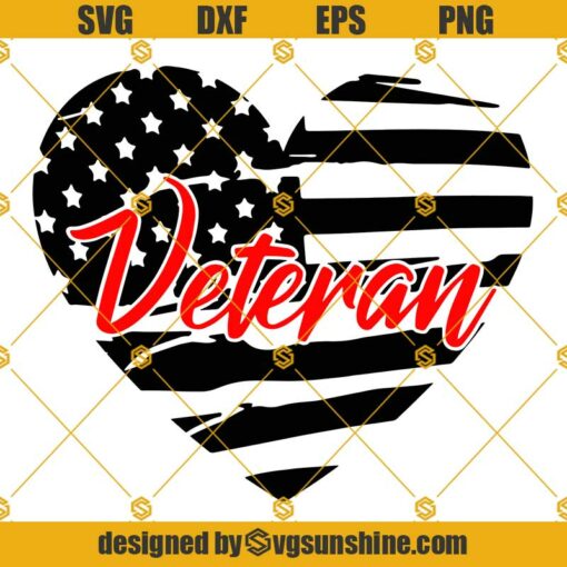 Veteran Heart SVG, Military SVG, Patriotic SVG, Veteran PNG, Soldier SVG, Army SVG, Veterans Day SVG