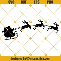 Santa's Sleigh SVG, Christmas SVG, Santa Claus SVG, Reindeer Svg, Holiday Svg