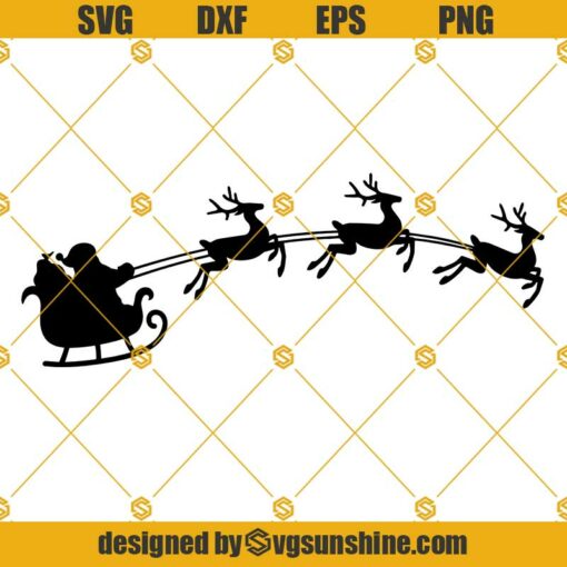 Santa’s Sleigh SVG, Christmas SVG, Santa Claus SVG, Reindeer Svg, Holiday Svg
