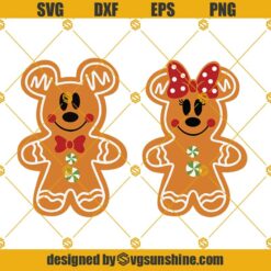 Christmas Mickey and Minnie Gingerbread SVG Bundle, Gingerbread Boy Svg, Gingerbread Girl Svg, Gingerbread Cookie Svg