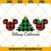 Disney Christmas SVG, Mickey Minnie Head Buffalo Plaid SVG, Christmas Tree SVG