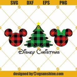 Disney Mickey Head Christmas Buffalo Plaid SVG PNG DXF EPS Cut Files For Cricut Silhouette