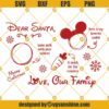 Dear Santa Merry Christmas Placemat Tray SVG, Disney Christmas Placemat SVG, Milk and Cookies Santa Placemat tray inspired by Disney SVG