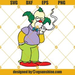 Simpsons Krusty The Clown Smoking SVG