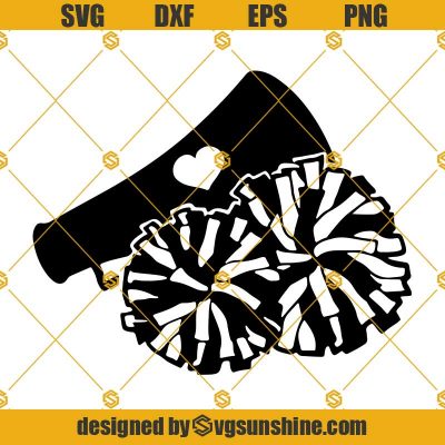 Cheerleader SVG, Megaphone SVG, Pom Pom SVG, Cheer Mom SVG, Football ...