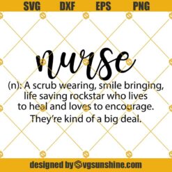 Nurse Definition SVG, Nurse SVG, Nurse PNG DXF EPS Cut Files For Cricut Silhouette