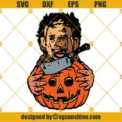 Creepy Leatherface SVG, Pumpkin Carving SVG, Leatherface SVG, Pumpkin Halloween SVG