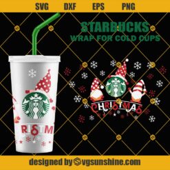 Christmas Gnomes Starbucks Cup SVG, Full Wrap Christmas For Starbucks Cup SVG, Gnome Christmas SVG