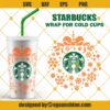 Christmas Wrap SVG, Christmas Ornaments Snowflakes Full Wrap SVG for Starbucks Venti cold Cup SVG file