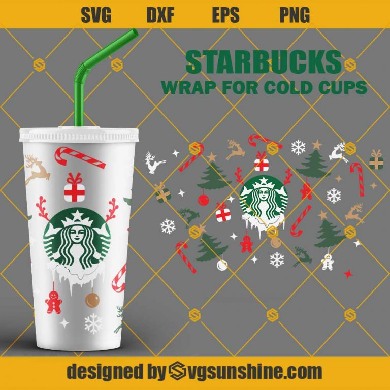 Full Wrap Starbucks Cup Christmas Svg, Christmas Ornament Svg ...