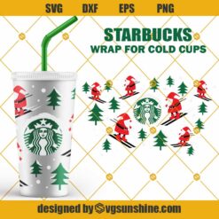 Full Wrap Starbucks Cup Santa Claus SVG, Christmas Starbucks SVG, Santa Claus Starbucks Cup SVG