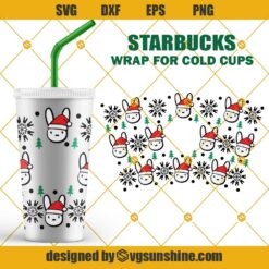 Bad Bunny Christmas Full Wrap Starbucks Cup SVG, Christmas Bad Bunny Cold Cup SVG, Bad Bunny Starbucks Cup SVG