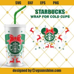 Mickey Minnie Christmas Full Wrap Starbucks Cup Svg, Christmas Starbucks Wrap Svg, Disney Starbucks Cold Cup Svg