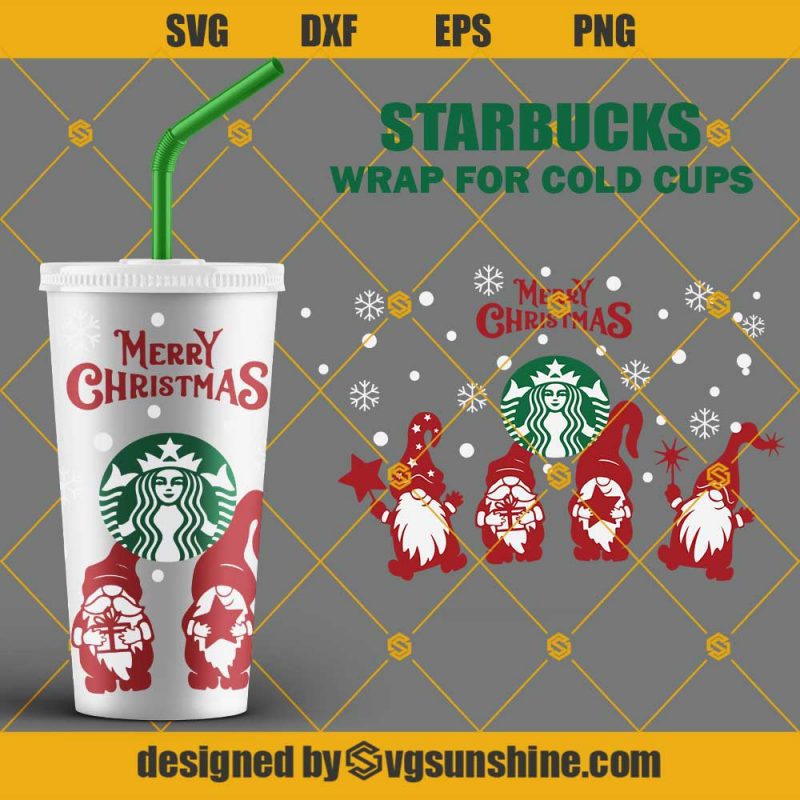 Candy Cane Minnie Mouse Starbucks Cup SVG, Disney Starbucks Wrap SVG