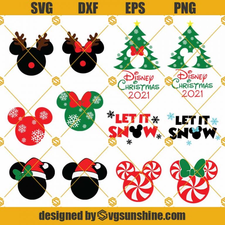 Disney Christmas Bundle SVG, Mickey Christmas SVG, Minnie Christmas SVG