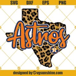 Houston Astros Texas with Cheetah Print SVG PNG DXF EPS Cricut