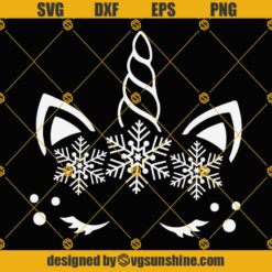 Christmas Unicorn SVG, Snowflake Unicorn SVG, Christmas Shirt SVG File For Cricut  Silhouette