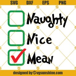 Naughty Nice Mean SVG, Naughty Or Nice SVG, Christmas SVG, Merry Christmas SVG