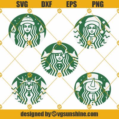 Christmas Starbucks Logo SVG Bundle, Funny Starbucks Logo SVG, Funny