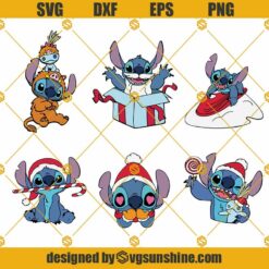 Stitch SVG Bundle, Disney Christmas SVG, Stitch Santa SVG, Disney Stitch Christmas SVG, Stitch PNG, Stitch Clipart Bundle
