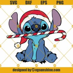 Christmas Stitch SVG, Stitch SVG, Stitch Santa Hat SVG