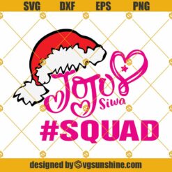 Christmas Jojo Siwa Squad SVG, JoJo Siwa SVG, Santa Hat SVG