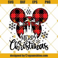 Disney Christmas SVG, Mickey Minnie Head Buffalo Plaid SVG, Christmas Tree SVG