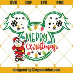 Merry Christmas Mickey Head SVG, Mickey Head Christmas SVG PNG DXF EPS Cricut