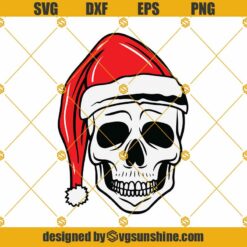 Skull Santa Hat SVG File, Skull Christmas SVG, Skull SVG, Christmas Cut File, Christmas Skull SVG