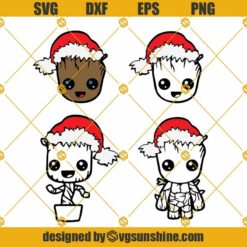 Baby Groot Christmas SVG Bundle, Groot Santa Hat SVG, Baby Groot SVG, Groot Christmas Ornament SVG