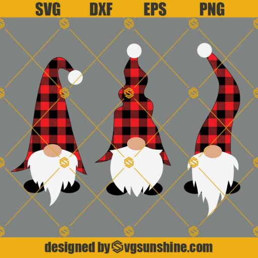 Christmas Gnome SVG, Gnome Merry Christmas SVG, Gnome Buffalo Plaid SVG