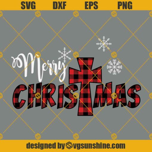 Merry Christmas SVG, Buffalo Plaid Christmas SVG, Christmas SVG PNG DXF EPS