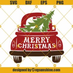 Merry Christmas Truck And Tree SVG, ChristmasTruck Back SVG, Christmas Tree SVG