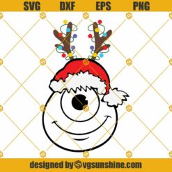 Mike Wazowski Christmas SVG, Monsters Santa Hat SVG, Monsters Inc Mike SVG