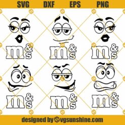 M And Ms Faces SVG Bundle, M And M Silhouette, M&Ms Faces SVG Clipart For Cricut