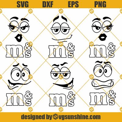 M And Ms Faces SVG Bundle, M&amp;M Faces SVG, M And M Candy SVG, M And M ...