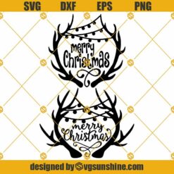 Deer Reindeer Merry Christmas SVG PNG DXF EPS Designs Cameo File Silhouette
