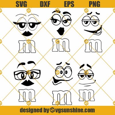 M M Faces SVG, M&M Faces SVG, M&M SVG Files, M&M Faces Clipart SVG