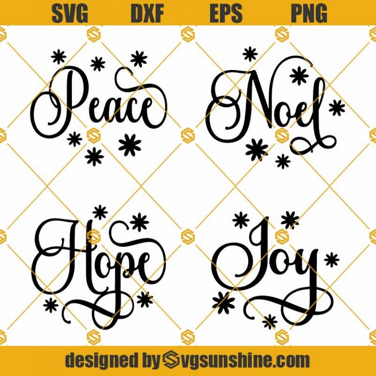 Hope SVG, Joy SVG, Noel SVG, Peace SVG, Christmas SVG For Ornaments ...