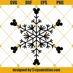 Mickey Snowflake SVG, Disney Snowflake SVG, Snowflakes Christmas SVG