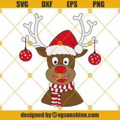 Reindeer Face Christmas SVG