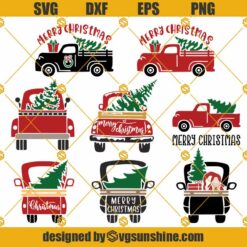 Christmas Truck SVG Bundle, Christmas Truck SVG, Christmas Truck And Tree SVG, Truck Merry Christmas SVG Files For Cricut Silhouette Cameo
