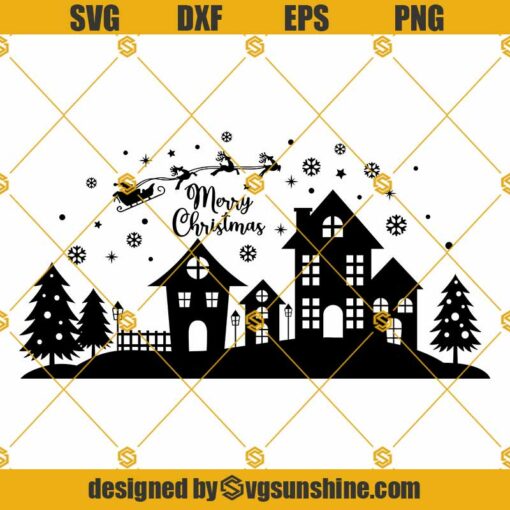 Christmas Scene SVG PNG DXF EPS