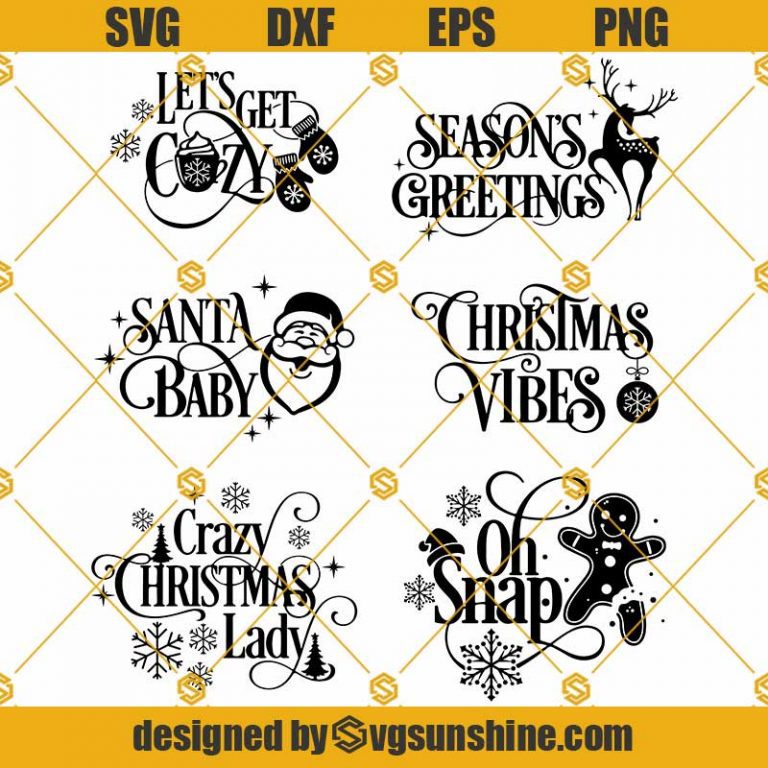 Christmas SVG Bundle, Let Get Cozy SVG, Christmas Vibes SVG, Santa Baby ...