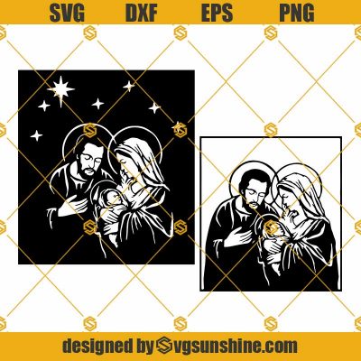 Baby Jesus Mary Joseph SVG, Holy Family SVG, Christmas Nativity Scene ...