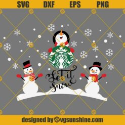 Snowman Let It Snow Full Wrap Starbucks Cup SVG, Christmas Starbucks Cup Svg, Let It Snow Svg, Snowman Starbucks Svg