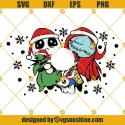 Jack Sally Oogie Boogie Christmas Starbucks Cup Wrap SVG, The Nightmare Before Christmas SVG PNG DXF EPS